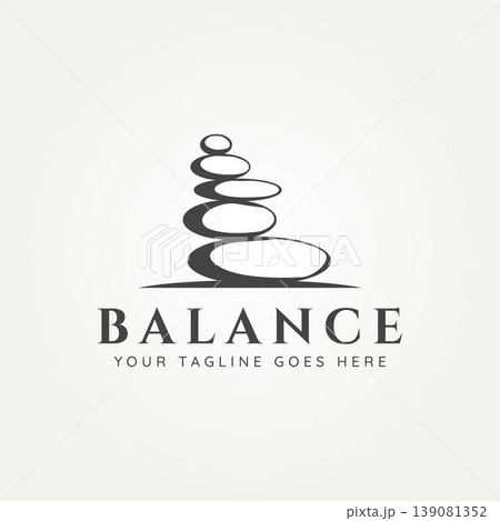balancing stone stone logo vector illustration 139081352