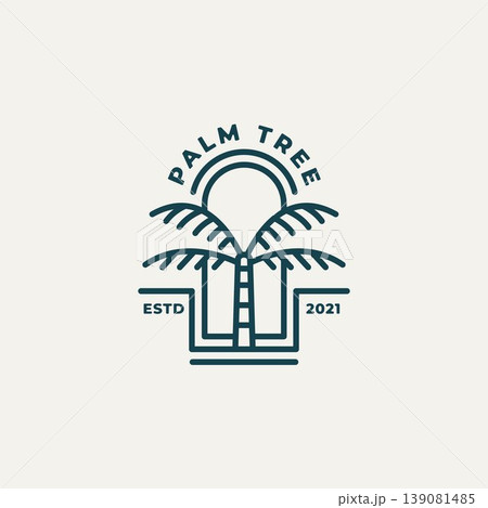 palm tree minimalist line art logo design palm tree minimalist line art logo design 139081485