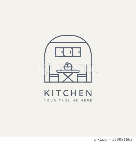 kitchen furniture minimalist lien art logo icon 139081662