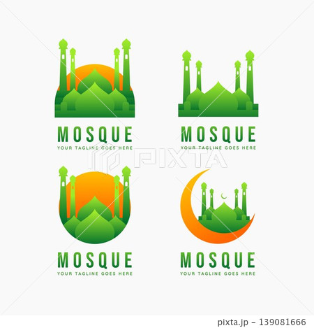 mosque islamic landmark minimalist flat logo icon 139081666