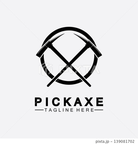 Pickaxe Logo Vector icon symbol illustration Design template, Mining Concept With Silhouette,Mining Logo, Pickaxe Logo Pickaxe Logo Vector icon symbol illustration Design template, Mining Concept With Silhouette,Mining Logo, Pickaxe Logo 139081702