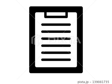 契約書　説明書アイコン　ドキュメント　ファイル　文書　白黒　ベクターイラスト 139081735