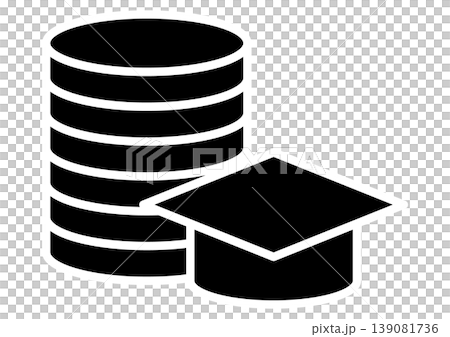 学生ローンのイメージ　アイコン　奨学金　教育　白黒　ベクターイラスト 139081736