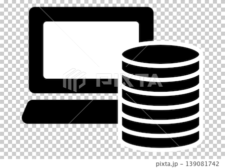 インターネットバンキングのイメージ　アイコン　ネット銀行　白黒　ベクターイラスト 139081742