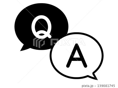 Q&Aアイコン よくあるご質問 フキダシ 白黒 ベクター Q&Aアイコン よくあるご質問 フキダシ 白黒 ベクター 139081745