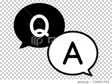 Q&Aアイコン よくあるご質問 フキダシ 白黒 ベクター Q&Aアイコン よくあるご質問 フキダシ 白黒 ベクター 139081745
