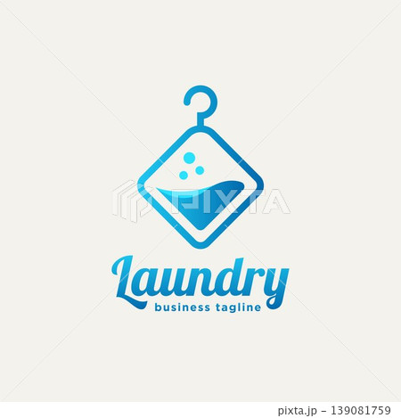 Laundry Washer minimalist line art flat logo icon 139081759