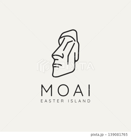 moai head sculpture minimalist line art logo icon moai head sculpture minimalist line art logo icon 139081765