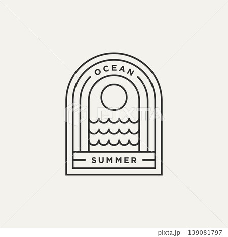 ocean summer minimalist line art logo icon design ocean summer minimalist line art logo icon design 139081797