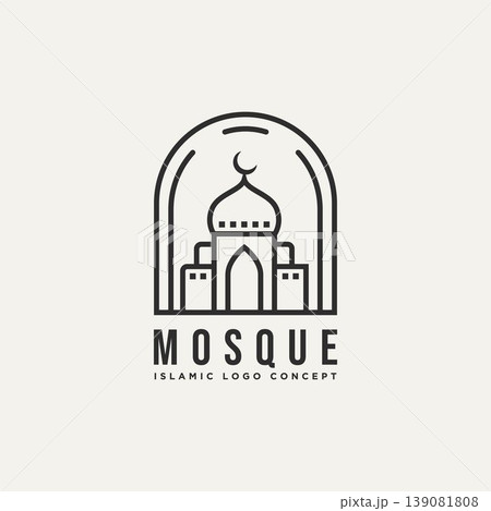 ramadan islamic mosque minimalist line art logo 139081808