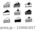 シンプルなモノクロのケーキのイラスト素材 139081857