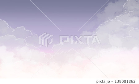 ゆめかわいいパステルカラーの空と雲の背景素材 グラデーションの幻想的な空 コピースペースあり ゆめかわいいパステルカラーの空と雲の背景素材 グラデーションの幻想的な空 コピースペースあり 139081862