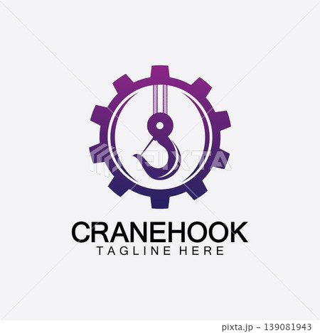 Crane hook logo icon vector illustration design template Crane hook logo icon vector illustration design template 139081943