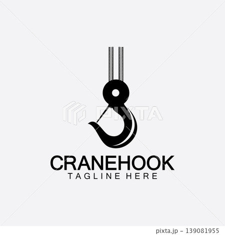 Crane hook logo icon vector illustration design template Crane hook logo icon vector illustration design template 139081955