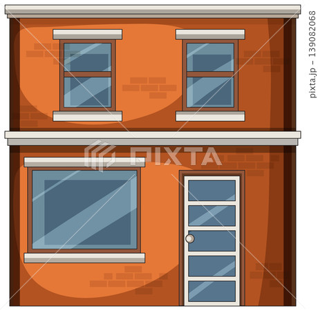 Two-Story Brick House With Large Front Windows 139082068