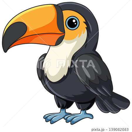 Cute Toco Toucan Vector Illustration Isolated on White Background 139082083