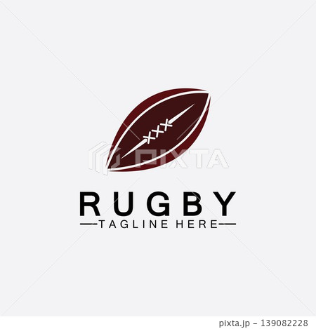 Rugby Ball American Football Icon Vector Logo Template 139082228