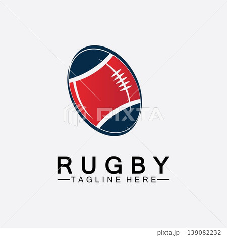 Rugby Ball American Football Icon Vector Logo Template 139082232