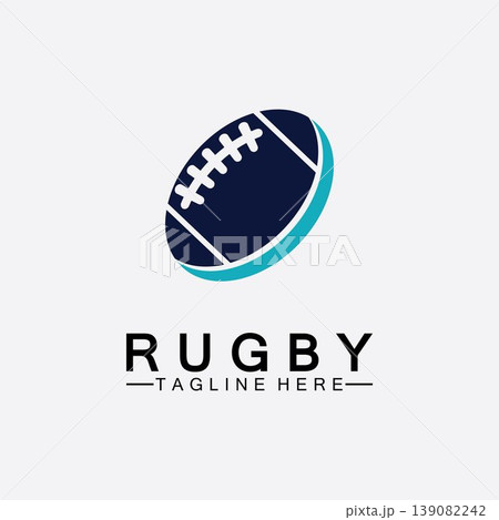 Rugby Ball American Football Icon Vector Logo Template 139082242