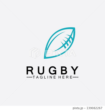 Rugby Ball American Football Icon Vector Logo Template 139082267