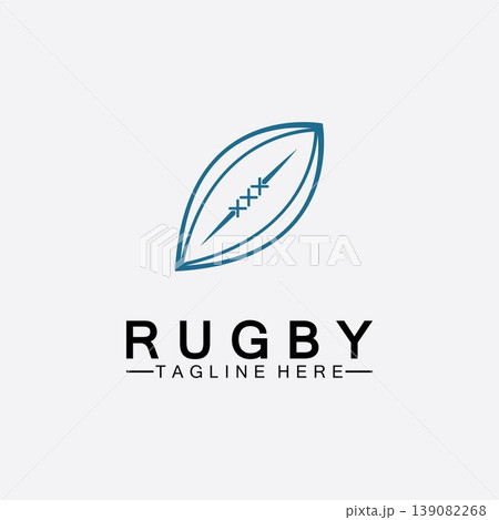 Rugby Ball American Football Icon Vector Logo Template 139082268