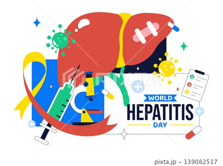 World Hepatitis Day Vector Illustration Liver Health Awareness Concept With Vaccine Syringe Virus Prevention and Medical Treatment Design 139082517