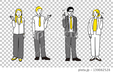 Businessmen (male and female) in various poses Businessmen (male and female) in various poses 139082528
