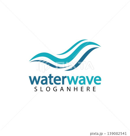 water wave logo design template 139082541