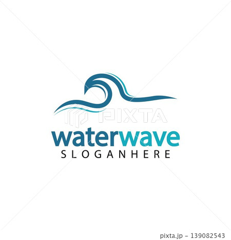 water wave logo design template 139082543