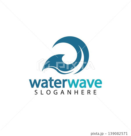 water wave logo design template 139082571