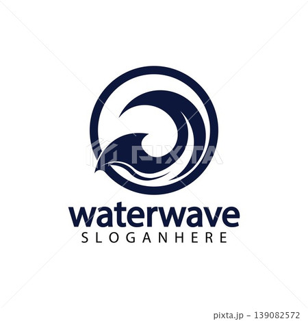 water wave logo design template 139082572