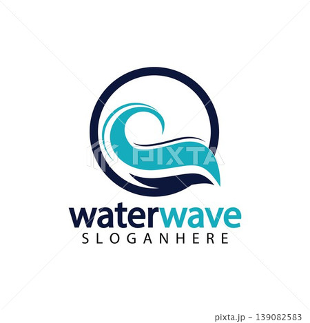 water wave logo design template 139082583