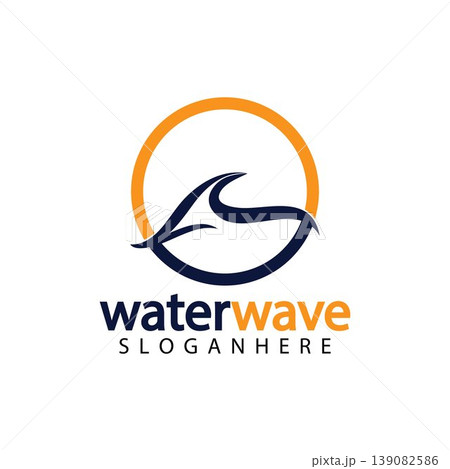water wave logo design template 139082586