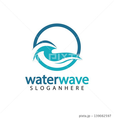 water wave logo design template 139082597