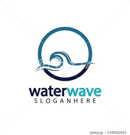 water wave logo design template 139082601