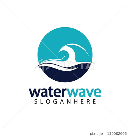 water wave logo design template 139082606