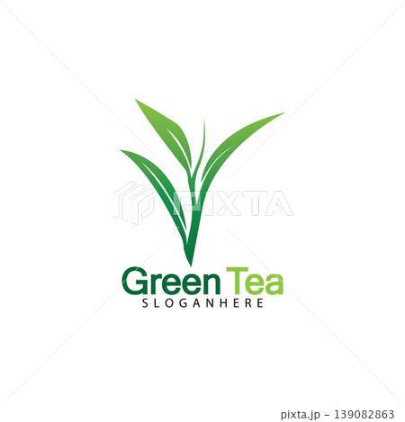 Green tea leaf logo vector icon illustration design isolated on white background-vector image Green tea leaf logo vector icon illustration design isolated on white background-vector image 139082863