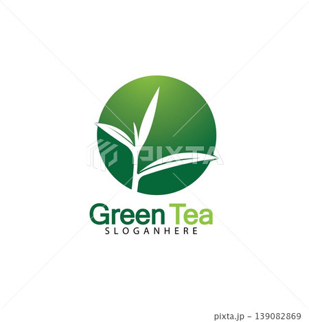 Green tea leaf logo vector icon illustration design isolated on white background-vector image Green tea leaf logo vector icon illustration design isolated on white background-vector image 139082869