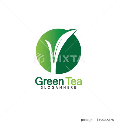 Green tea leaf logo vector icon illustration design isolated on white background-vector image Green tea leaf logo vector icon illustration design isolated on white background-vector image 139082870