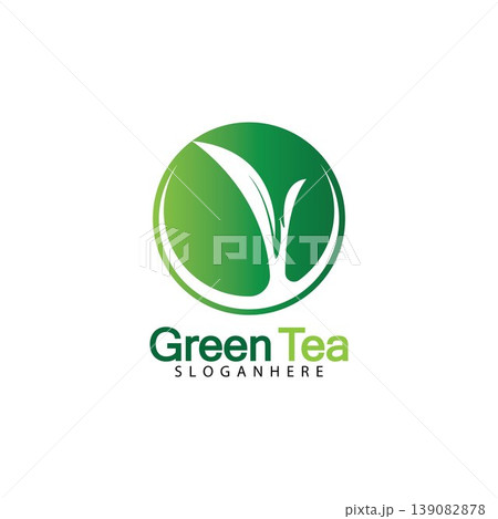 Green tea leaf logo vector icon illustration design isolated on white background-vector image Green tea leaf logo vector icon illustration design isolated on white background-vector image 139082878