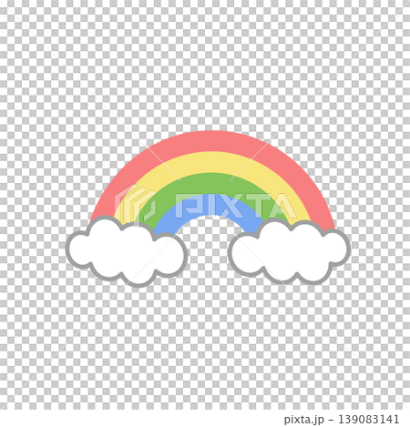 Rainbow illustration, rainy season theme, rainy day, rainy season, clouds and rainbow, sunny 139083141