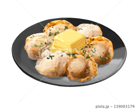 帆立のしょうゆバター焼き（バターのせ） 139083179