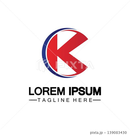 Letter K logo icon illustration design template.Graphic Alphabet Symbol for business finance logotype. Graphic Alphabet Symbol for Corporate Business Identity. 139083430
