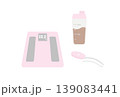 体重計とプロテインとメジャーの夏のダイエット管理セット 139083441