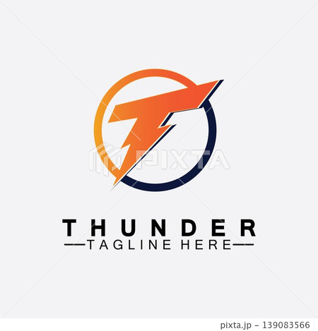 Letter T Thunder electric lightning logo vector illustration design.Flash T Letter Logo, Electrical Bolt Logo Vector 139083566