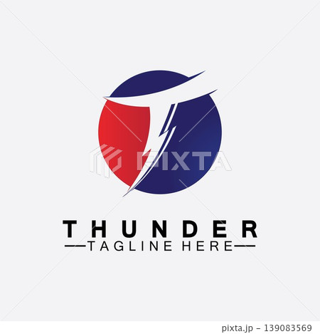 Letter T Thunder electric lightning logo vector illustration design.Flash T Letter Logo, Electrical Bolt Logo Vector 139083569