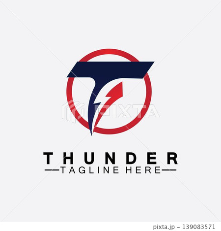 Letter T Thunder electric lightning logo vector illustration design.Flash T Letter Logo, Electrical Bolt Logo Vector 139083571