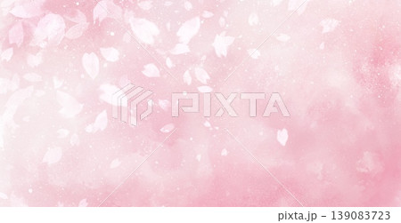 花散るピンクの水彩背景 139083723