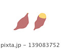 断面がオレンジ色の焼き芋のイラスト 139083752
