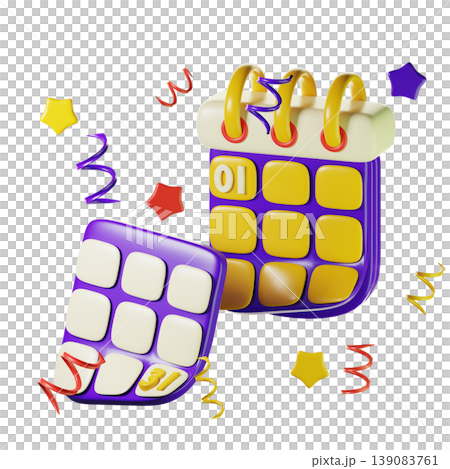 3d new year calendar, 3d new year icon 3d new year calendar, 3d new year icon 139083761